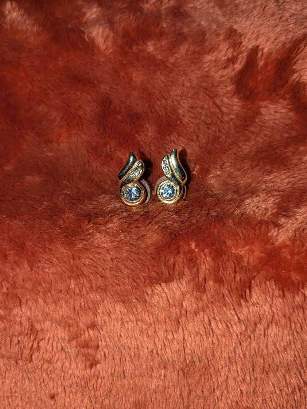 Gold-Tone White Crystal Teardrop Earrings - Women Jewelry